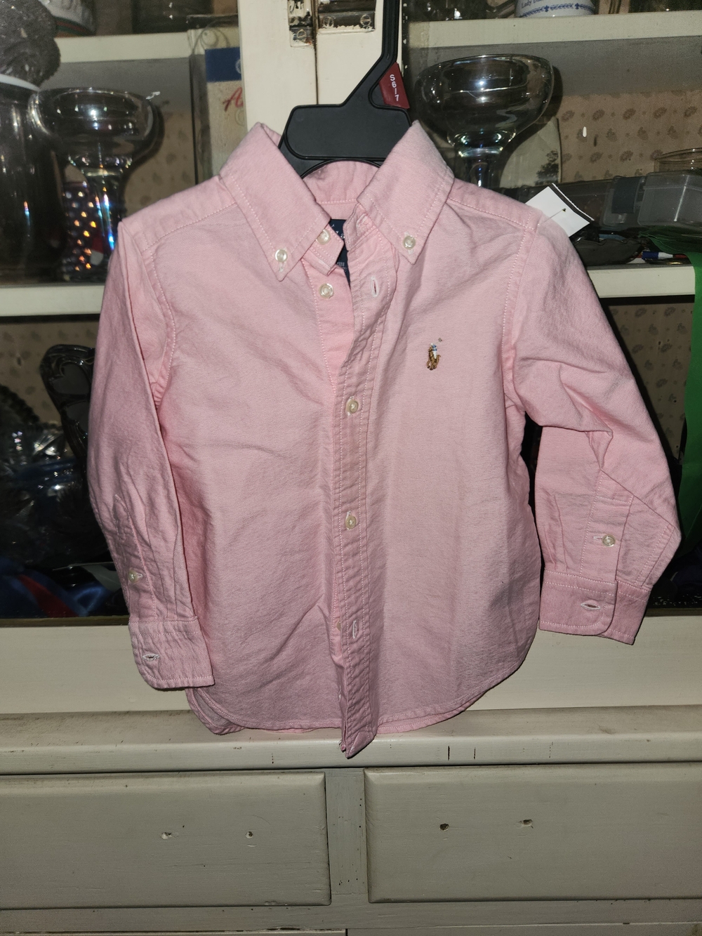 Ralph Lauren Pink Cotton Button-Down Shirt for Kids
